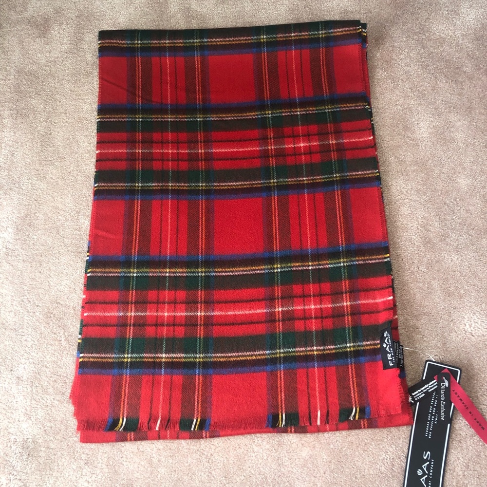 Mens’ V. FRAAS Plaid Scarf NWT